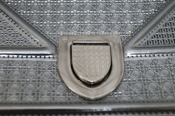CHRISTIAN DIOR Handbags - Diorama Silver Perforated Leather