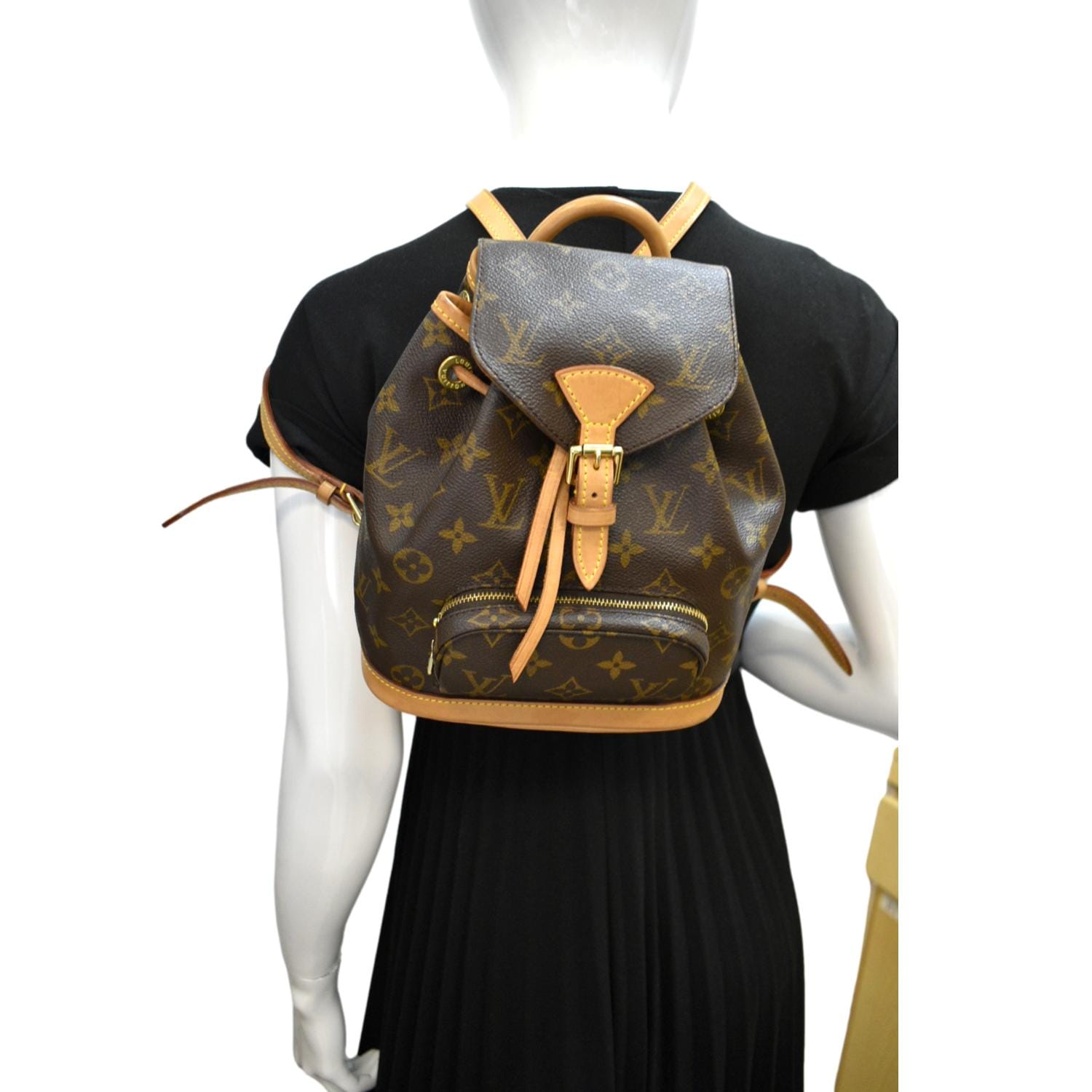 louis vuitton backpack montsouris mini LOUIS VUITTON Mini Montsouris Monogram Canvas Backpack Bag Brown