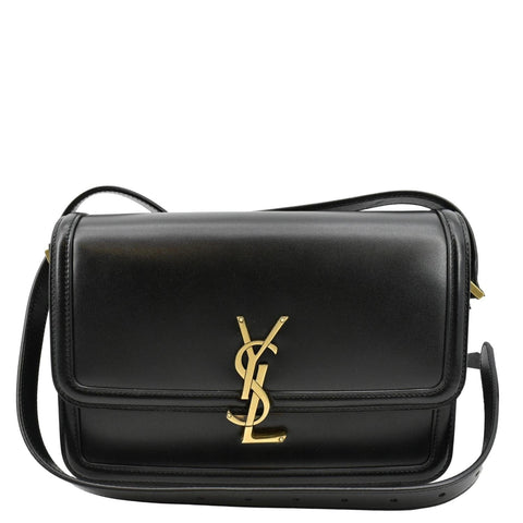 YVES SAINT LAURENT Solferino Medium Leather Shoulder Bag Black