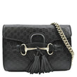 GUCCI Emily Mini Micro GG Leather Shoulder Bag Black 449636