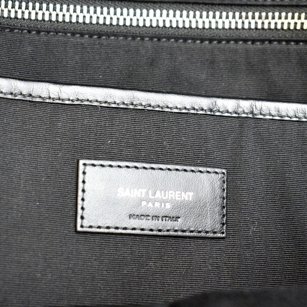 YVES SAINT LAURENT Denim Backpack Bag Gray