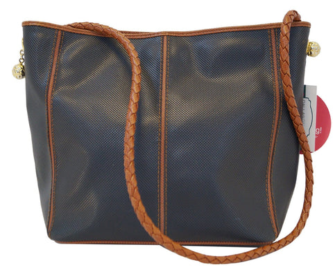 BOTTEGA VENETA Brown and Black Leather Shoulder Handbag