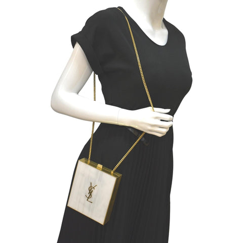 Yves Saint Laurent Tuxedo Box Metal Crossbody Bag - Full View