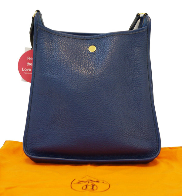 Hermes Navy Taurillon Clemence Leather Vespa PM Messenger Bag