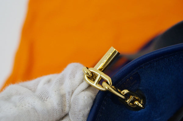 Hermes Navy Taurillon Clemence Leather Vespa PM Messenger Bag