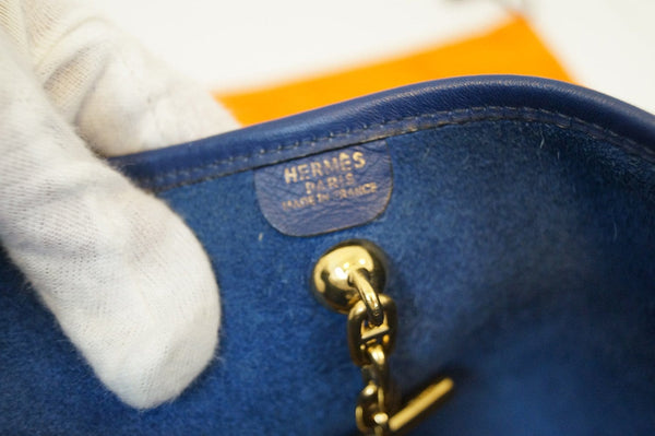 Hermes Navy Taurillon Clemence Leather Vespa PM Messenger Bag