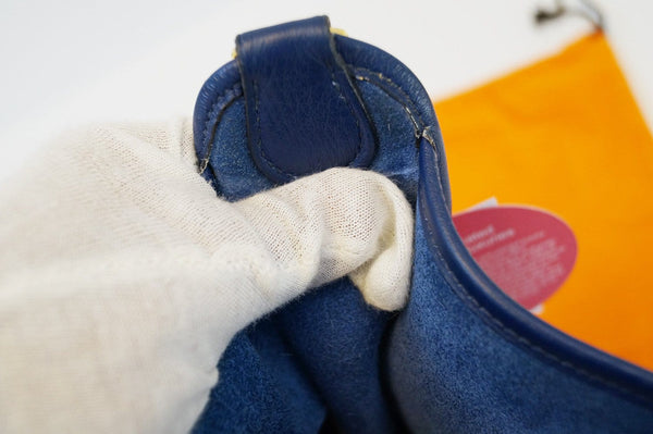 Hermes Navy Taurillon Clemence Leather Vespa PM Messenger Bag