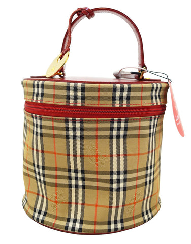 Burberry Nova Check Plaid Pattern Canvas Vanity Bag - Final Call
