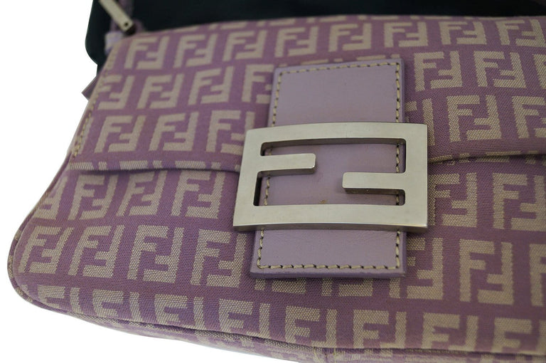 Fend Baguette 24 Bag With FF Motif Lavender Leather Ghw