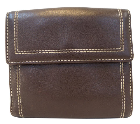 COACH Hamptons Soho Buckle Brown Leather Bifold Compact Wallet - Sale