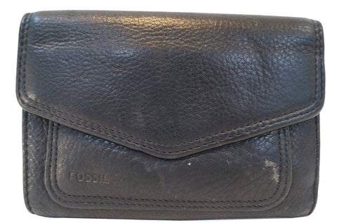 FOSSIL Trifold Black Leather Wallet - Final Call