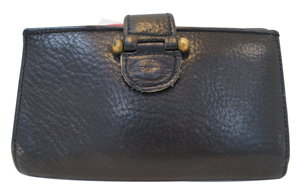 Fossil Trifold Black Leather Wallet - Used Fossil Pouch