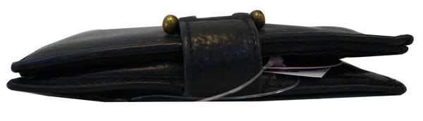 Fossil Trifold Black Leather Wallet - top closed view