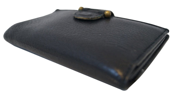 Fossil Trifold Black Leather Wallet - corner view