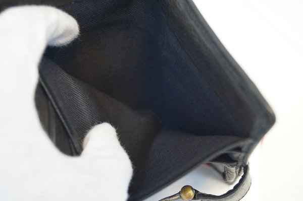 Fossil Trifold Black Leather Wallet - empty inside