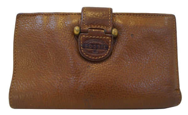 Fossil Trifold Brown Leather Wallet Women - Final Call