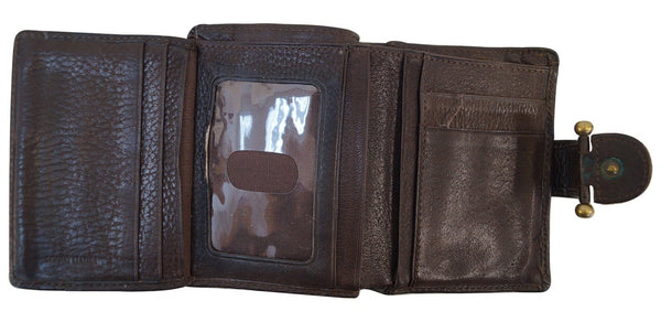 FOSSIL Trifold Dark Brown Leather Wallet E2974