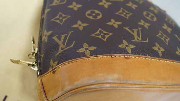 LOUIS VUITTON Monogram Canvas Brown Alma Satchel Bag