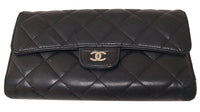 CHANEL Black Caviar Classic Flap Long Wallet