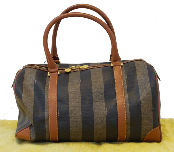  FENDI Bag - Fendi Brown Leather Satchel Handbag - bag strip