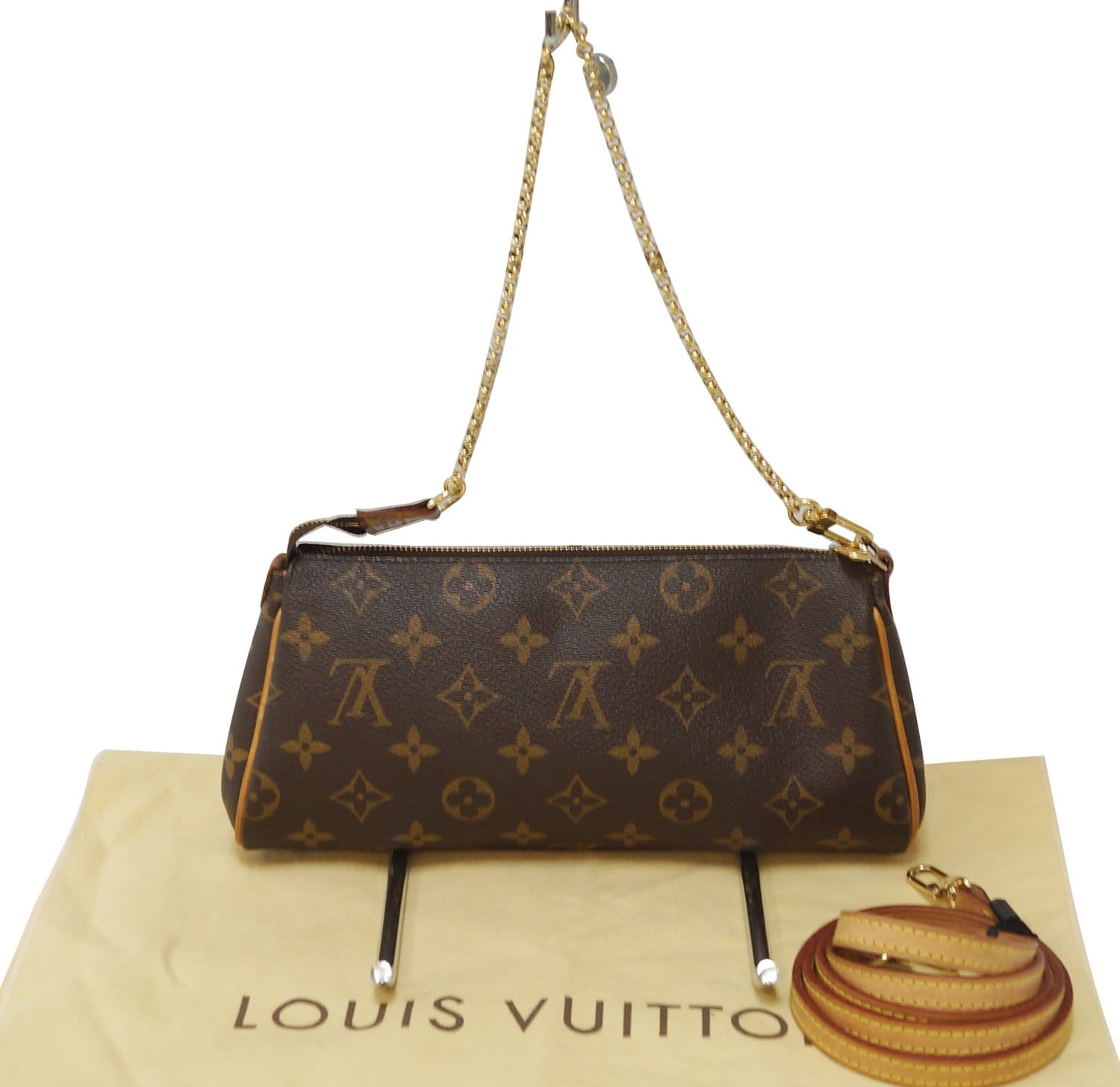 Louis Vuitton Eva Monogram Chain Clutch Purse Crossbody Bag(AA3102