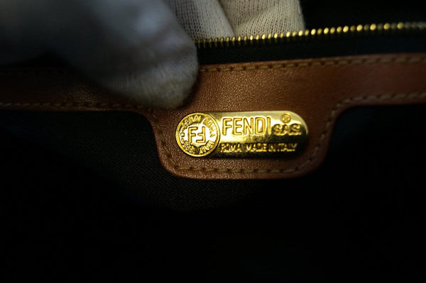  FENDI Bag - Fendi Brown Leather Satchel Handbag - Fendi tag