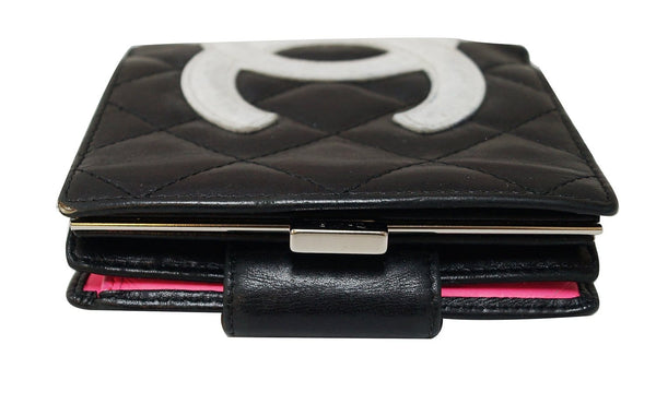 CHANEL Black Quilted Ligne Cambon Bifold Compact Wallet