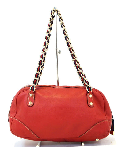 Gucci Shoulder Bag Cruise Red Leather Chain for women
