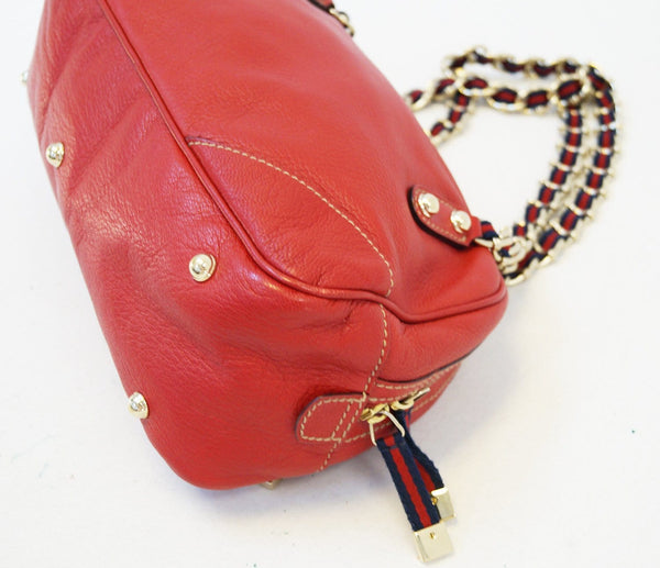 Gucci Shoulder Bag Cruise Red Leather Chain - gucci strap