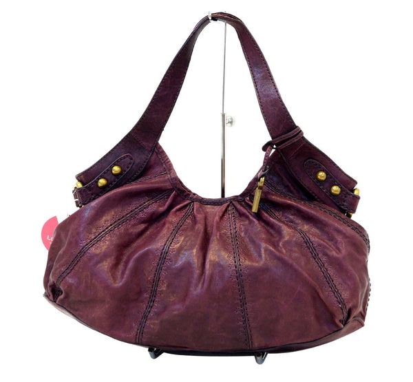 FOSSIL Burgundy Leather Shoulder Handbag E2999