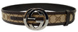 GUCCI Leather Monogram Interlocking G Belt Dark Brown Size 85/34