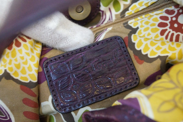 FOSSIL Burgundy Leather Shoulder Handbag E2999