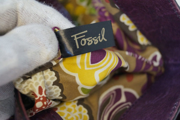 FOSSIL Burgundy Leather Shoulder Handbag E2999