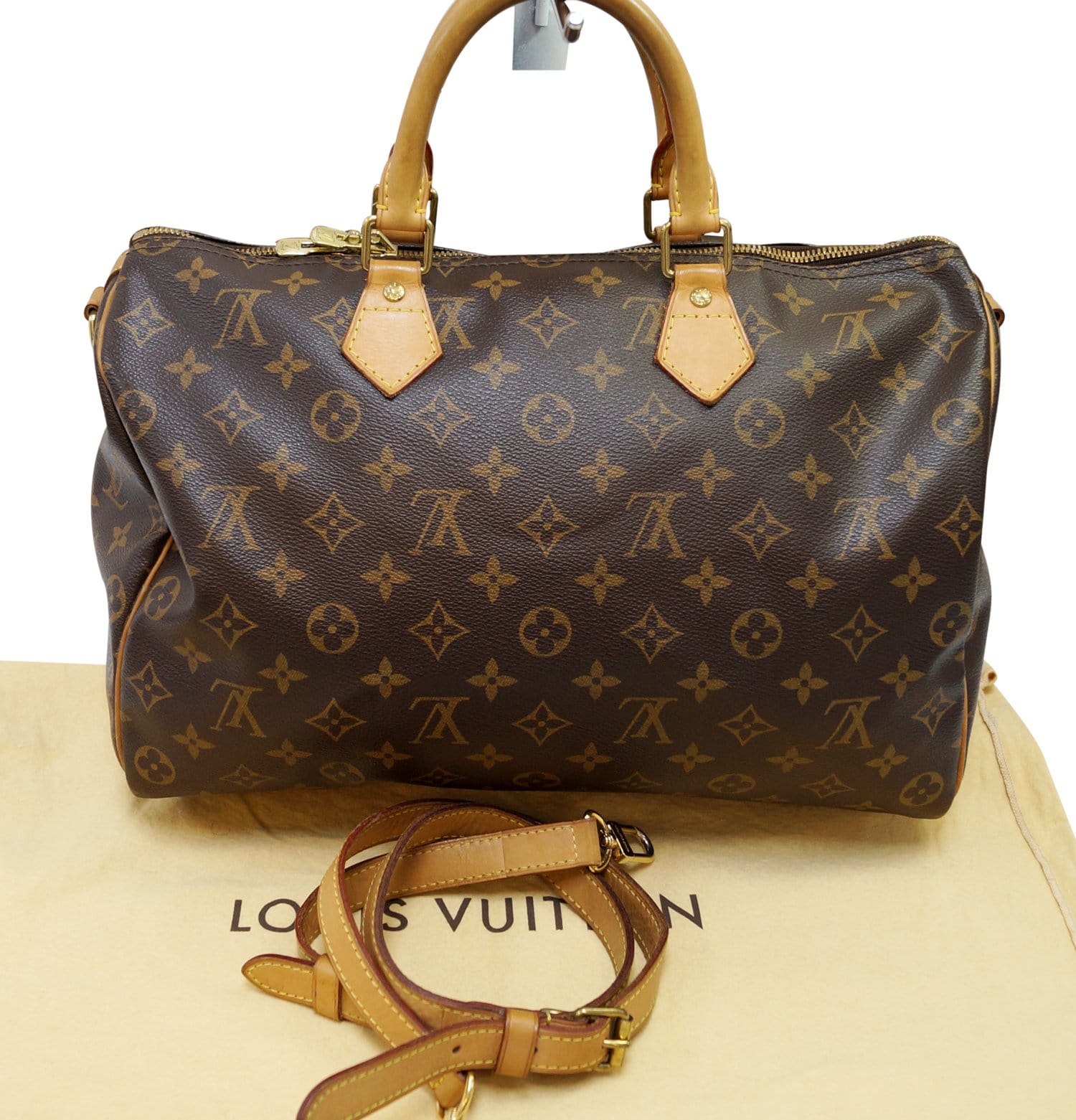 Louis Vuitton speedy Bandouliere 35 monogram Brown Leather ref