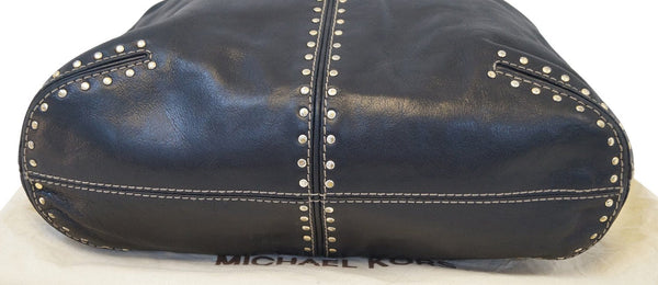 MICHAEL KORS Astor Black Leather Gold Studded Shoulder Bag E2983
