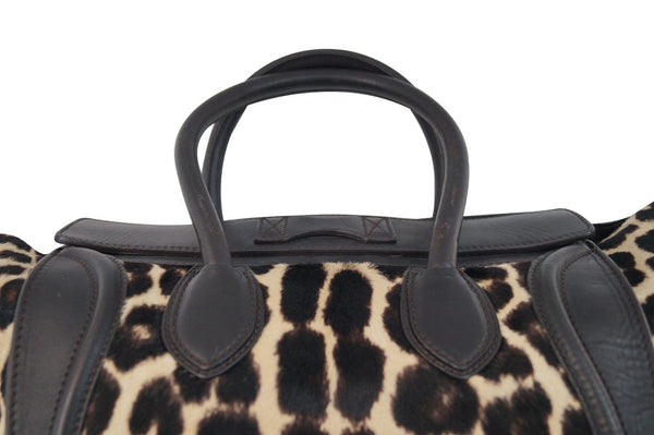 Celine Brown Ponyhair Leopard Print Luggage Tote - Last Call