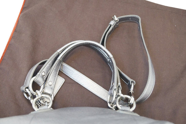 COACH Kristen Gunmetal Metallic Dome Shoulder Handbag