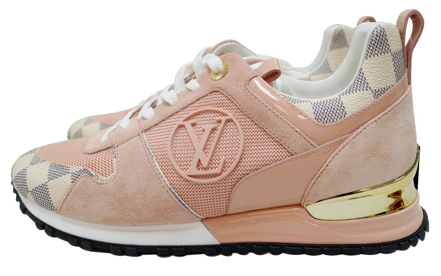 Louis Vuitton Women's Pink & White Suede Run Away Sneaker – Luxuria & Co.