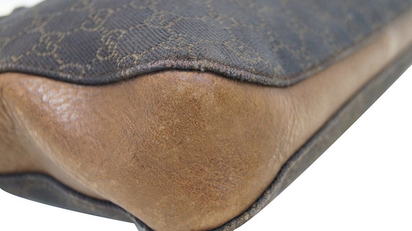 GUCCI GG Pattern Horsebit Dark Brown Shoulder Bag