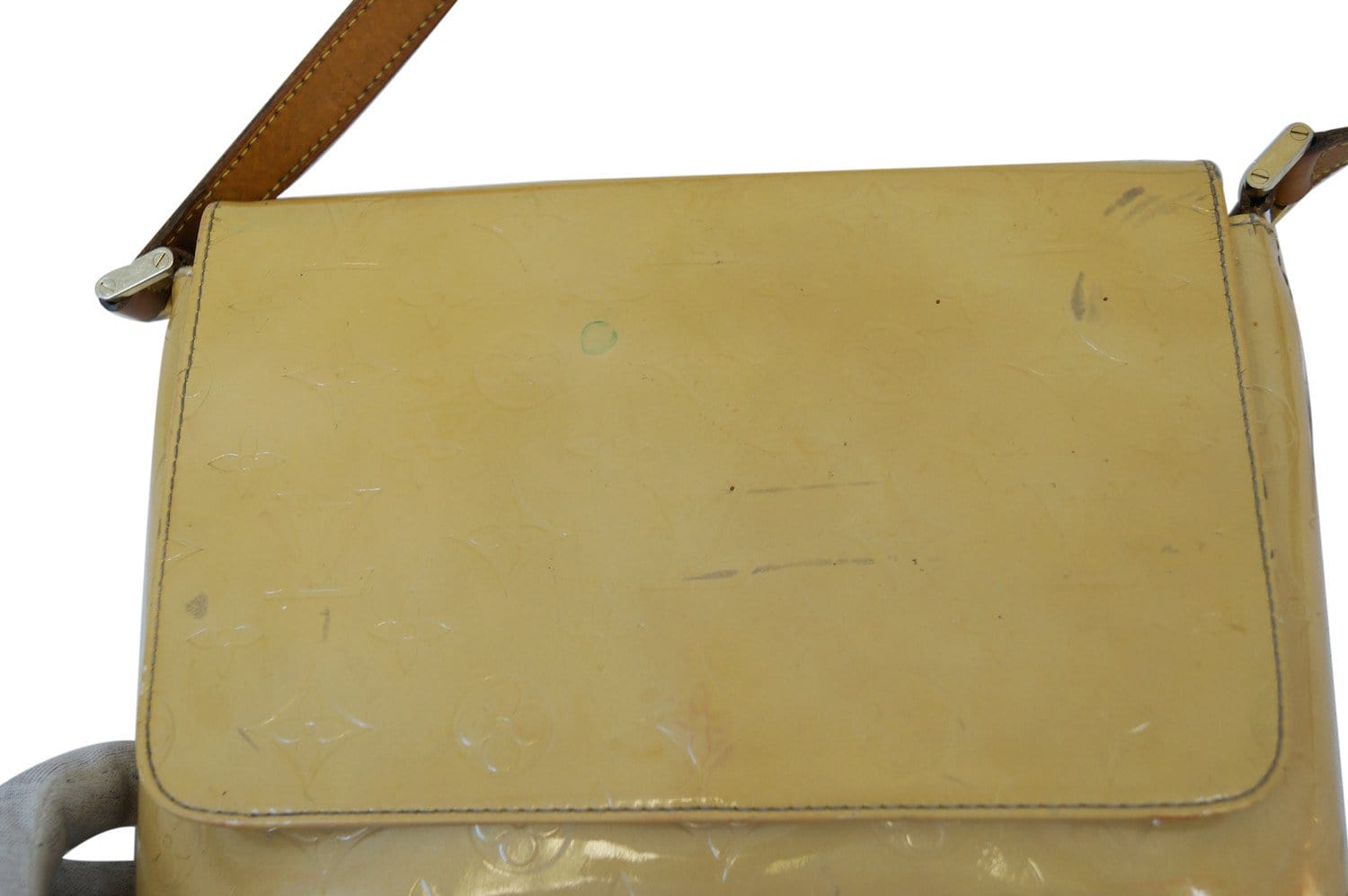 LOUIS VUITTON Monogram Vernis Thompson Street Bag Beige M91301 LV