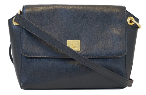 Ralph Lauren Black Leather Crossbody Bag TT624 - Sale