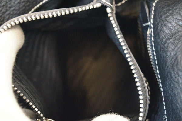 Prada Vitello Daino Black Calfskin Leather Shoulder Bag