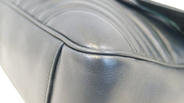 GUCCI Black Leather GG Marmont Matelasse Shoulder Bag