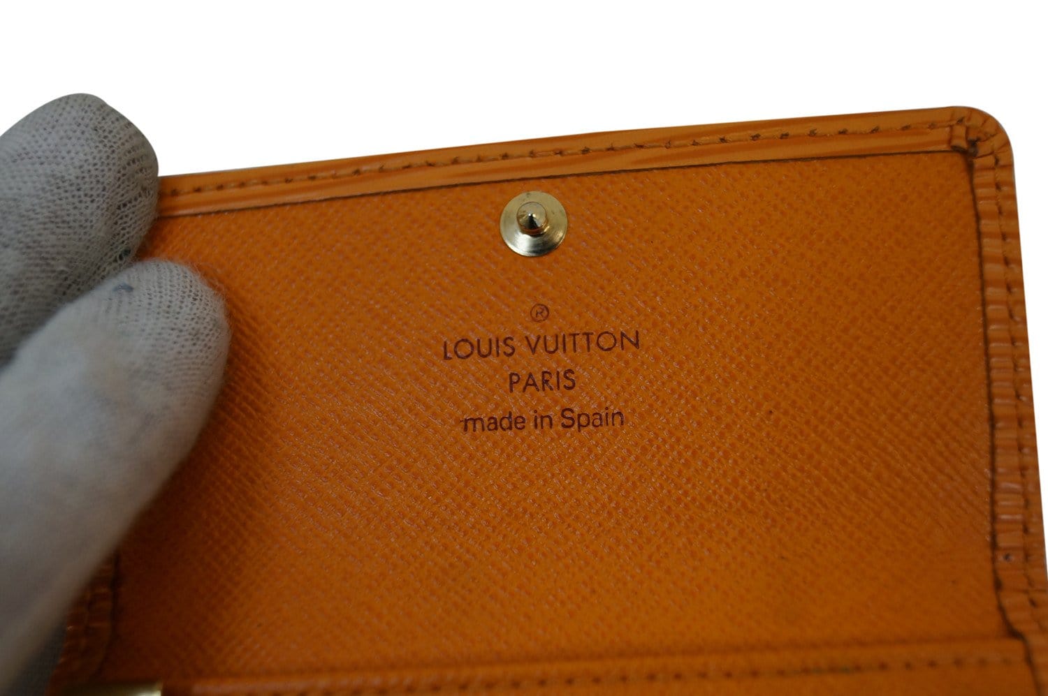 LOUIS VUITTON Orange Epi Leather 4 Key Case Holder