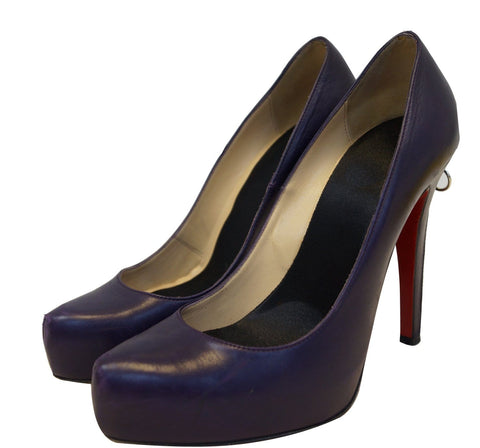 Christian Louboutin Purple Rolandzip Calf Seta Platforms - Sale