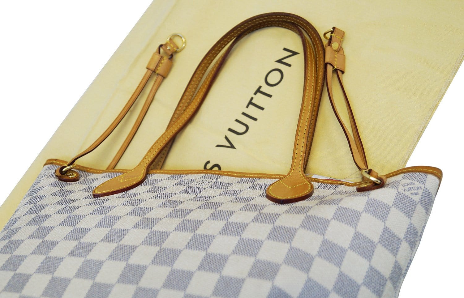 Louis Vuitton Louis Vuitton Neverfull PM White Damier Azur Canvas