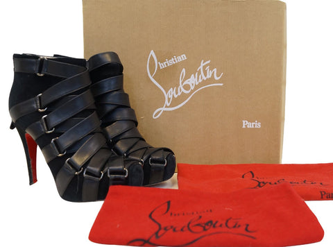 Christian Louboutin Nitoinimoi Bandage 120mm Ankle Boots Size 35.1/2 - Sale