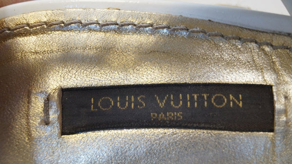 LOUIS VUITTON Monogram Denim Espadrille Wedges Size 36