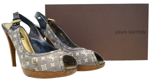 LOUIS VUITTON Monogram Idylle Slingback Heel Open Pumps