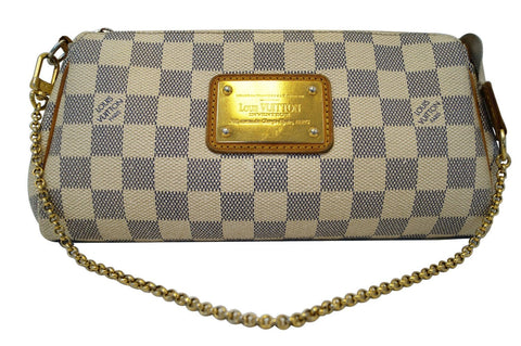 LOUIS VUITTON Damier Azur Pochette Eva Clutch Shoulder Bag
